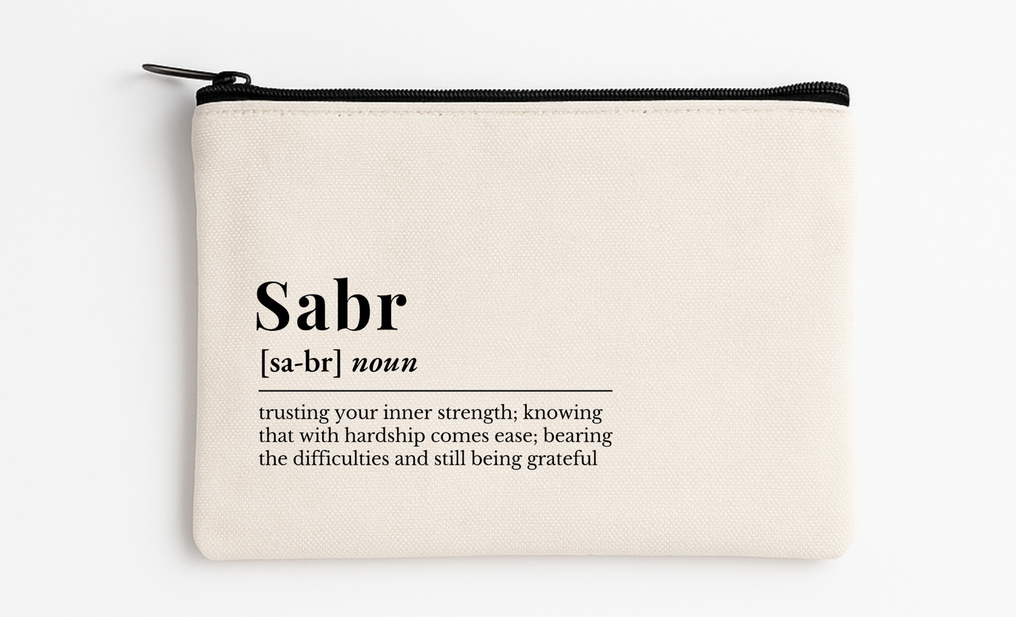 Sabr Definition Cosmetic Bag (4.7" x 8.2")
