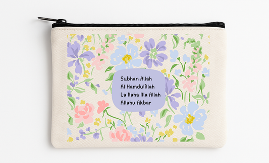 Floral Dhikr Cosmetic Bag