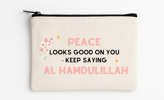 Peace Looks Good on You – Canvas Cosmetic Bag (4.7" x 8.2")