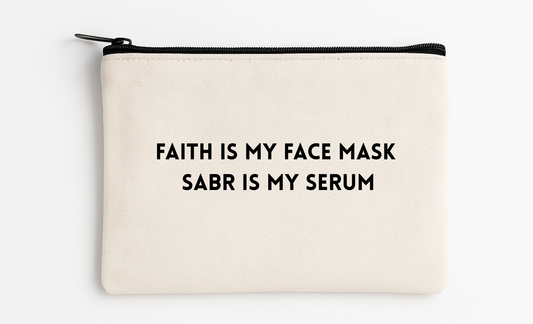 Faith & Sabr – Canvas Cosmetic Bag (4.7" x 8.2")