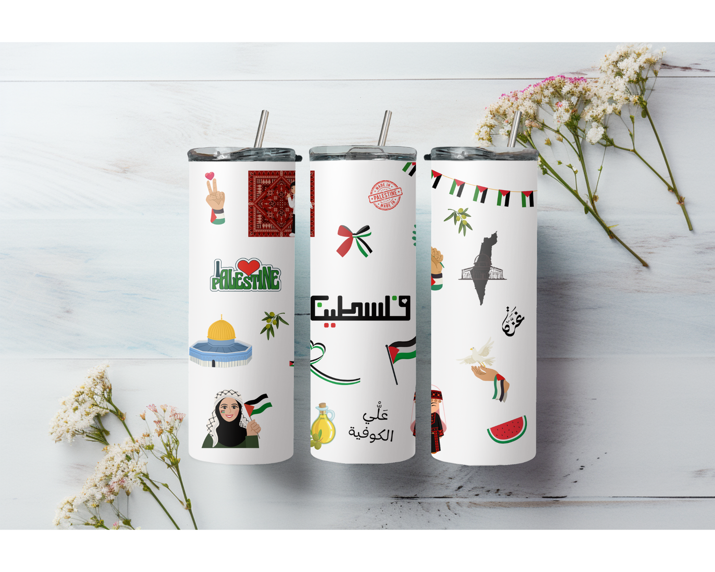 Palestine Cultural Tumbler – 20oz Stainless Steel