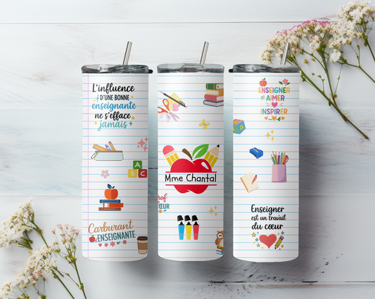 Teacher Appreciation Tumbler – 20oz Stainless Steel (Hot & Cold) - French